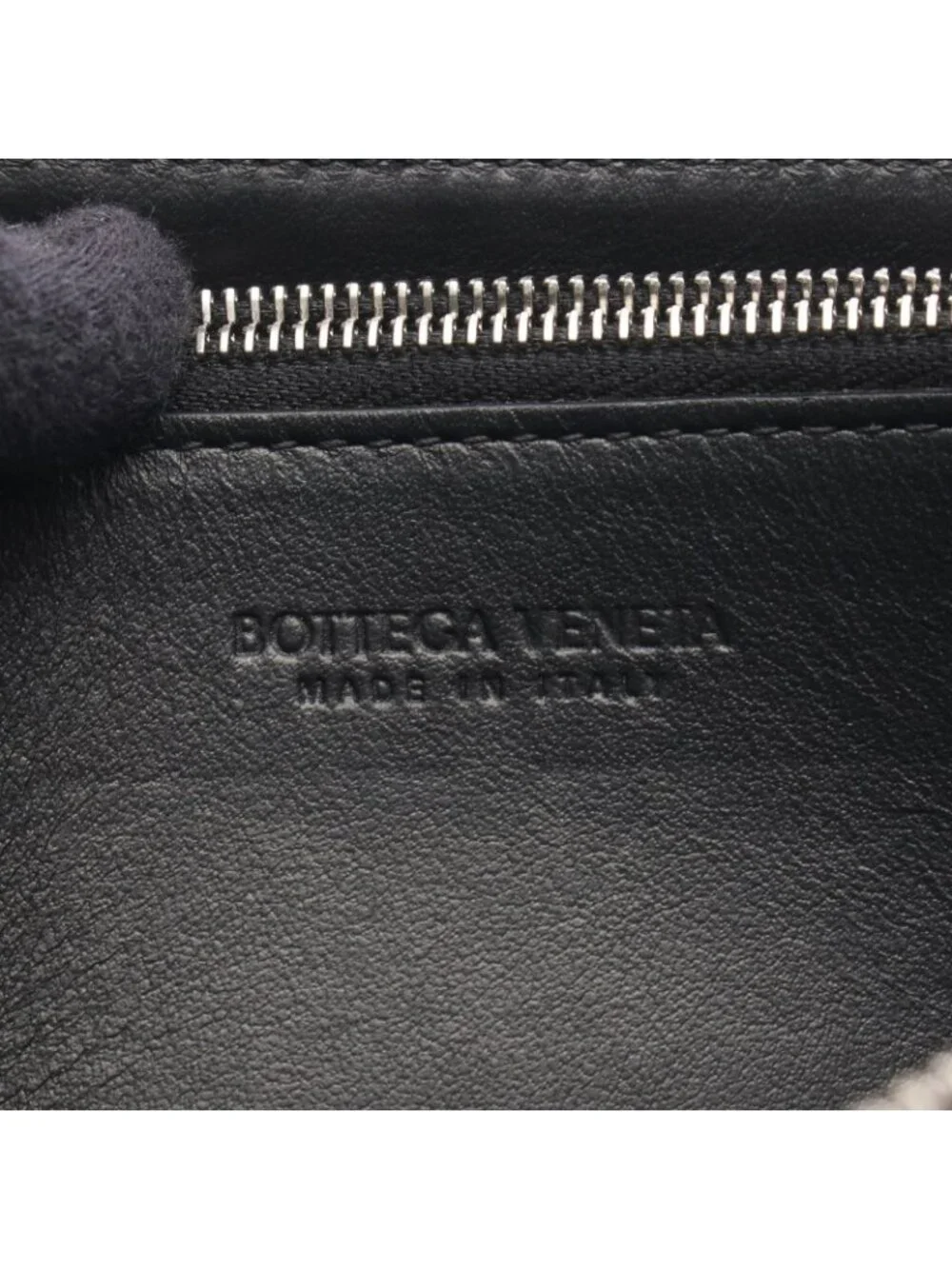 Bottega Veneta Round Wallet Intrecciato Piccolo Zip Around Black Leather